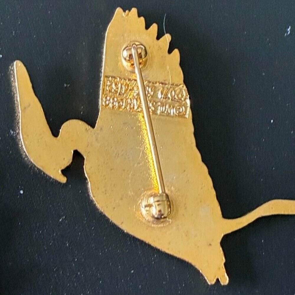Vintage, WM Spear Design, Gold Tone & Enamel, Blue Herron Pin - Picture 2 of 2